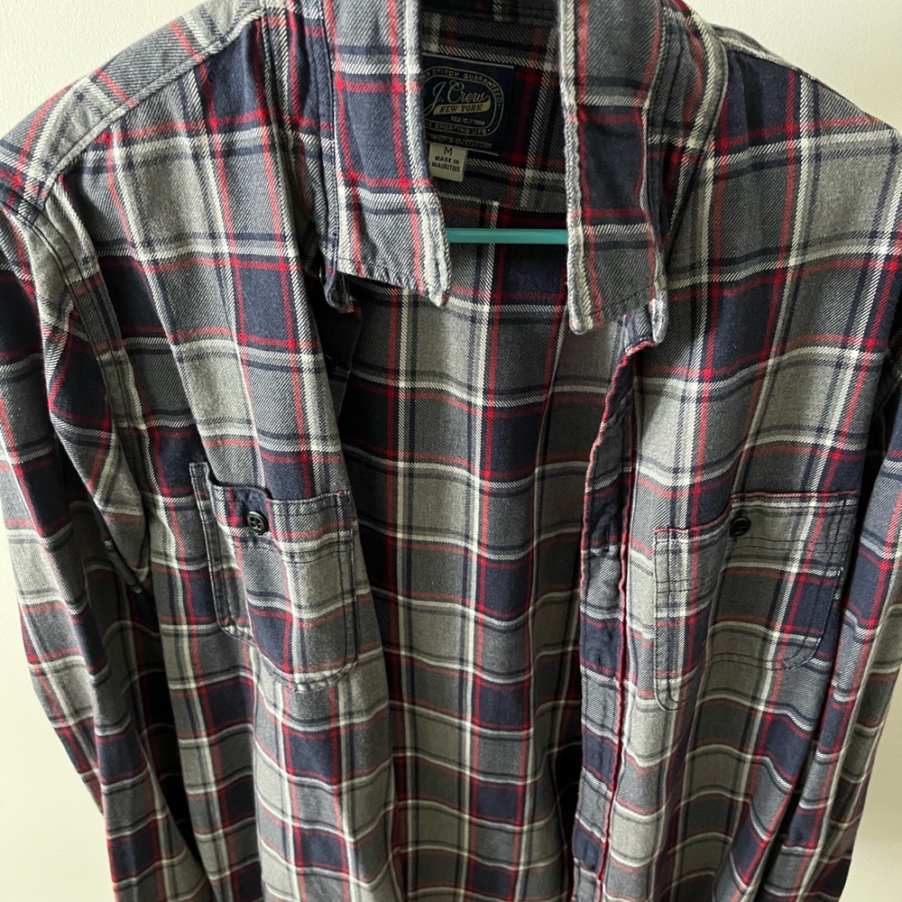 Men J Crew Flannel Shirt Medium